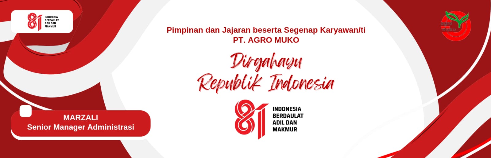 Ucapan Dirgahayu Republik Indonesia ke-81