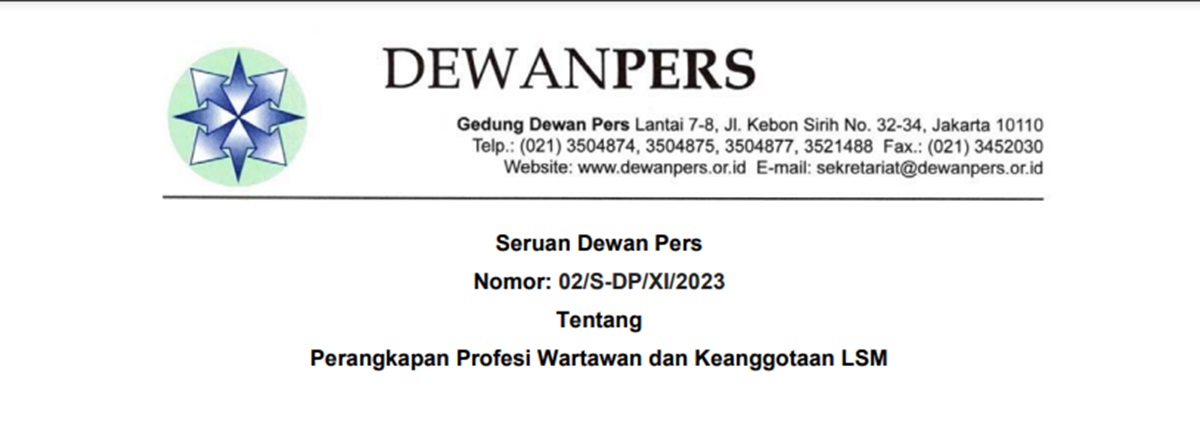 Dewan Pers Imbau Wartawan Mundur dari LSM/Ormas Tertentu: Menghindari Konflik Kepentingan