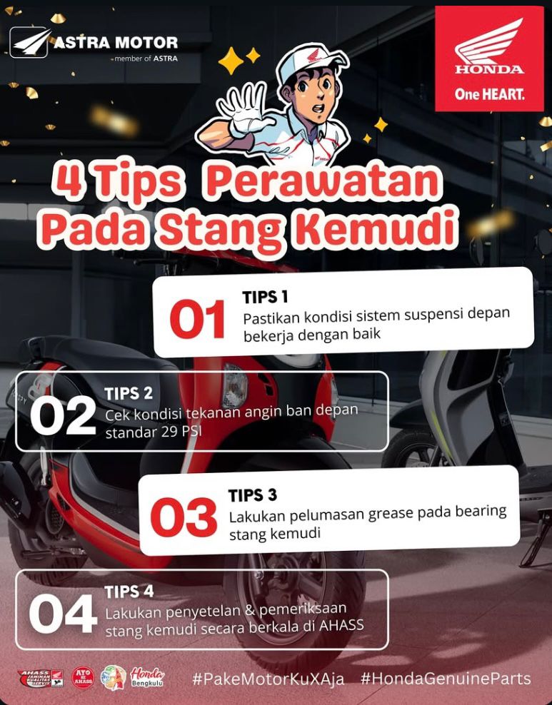  Stang Motor Terasa Tidak Nyaman? Simak 4 Tips Perawatan dari Astra Motor Bengkulu