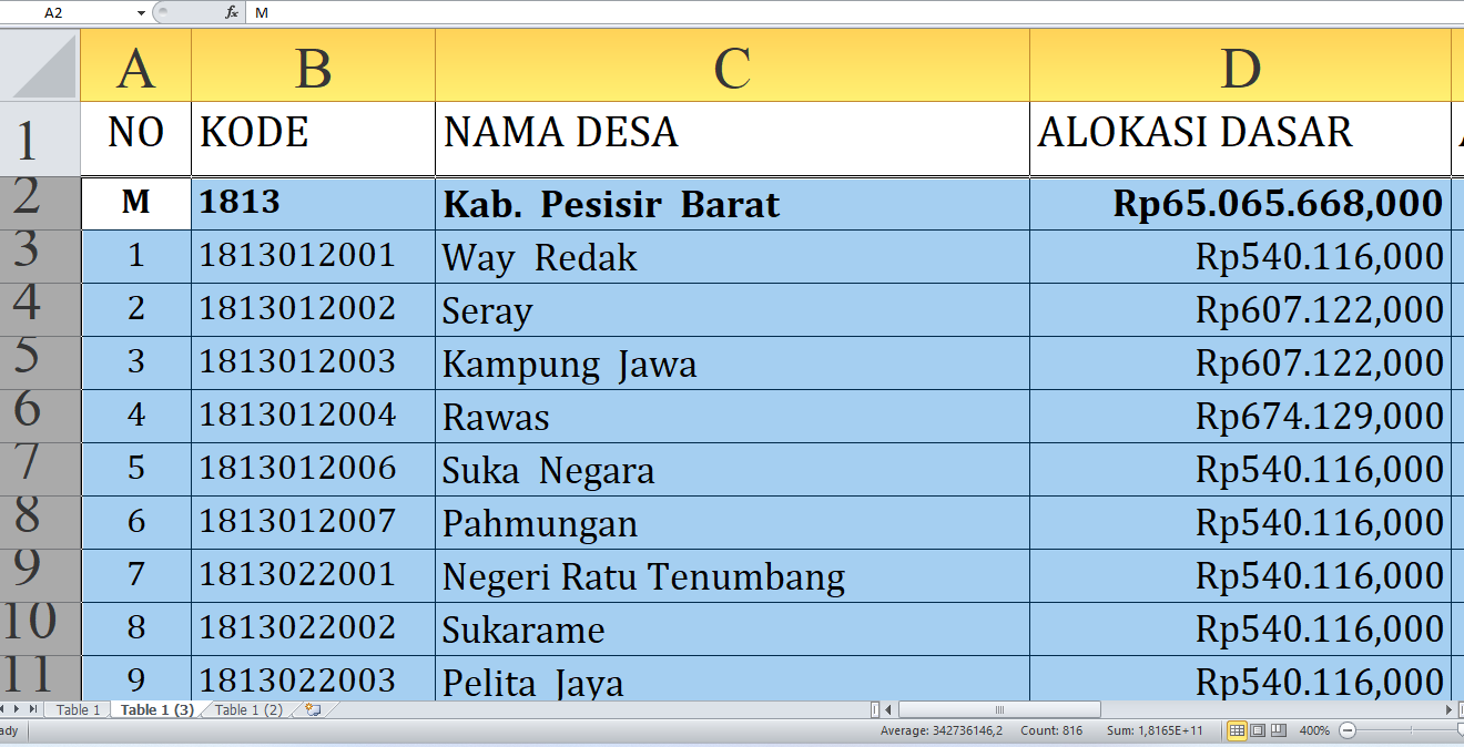 Berapa Dana Desa untuk Desa di Pesisir Barat Tahun 2025? Rp93,6 Miliar, Berikut Rincian Lengkapnya