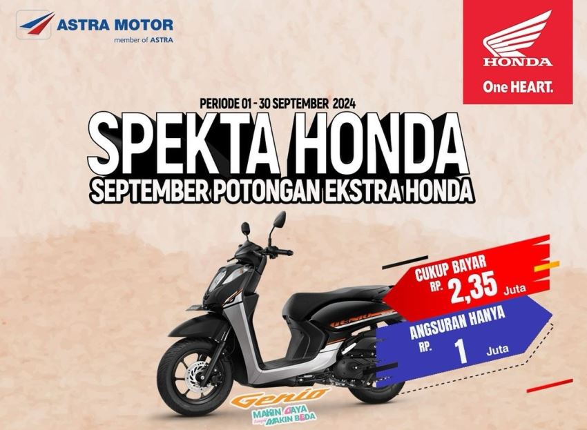 Promo Honda Genio di Bengkulu: Hanya Rp2,35 Juta, Motor Irit dan Stylish untuk Anda