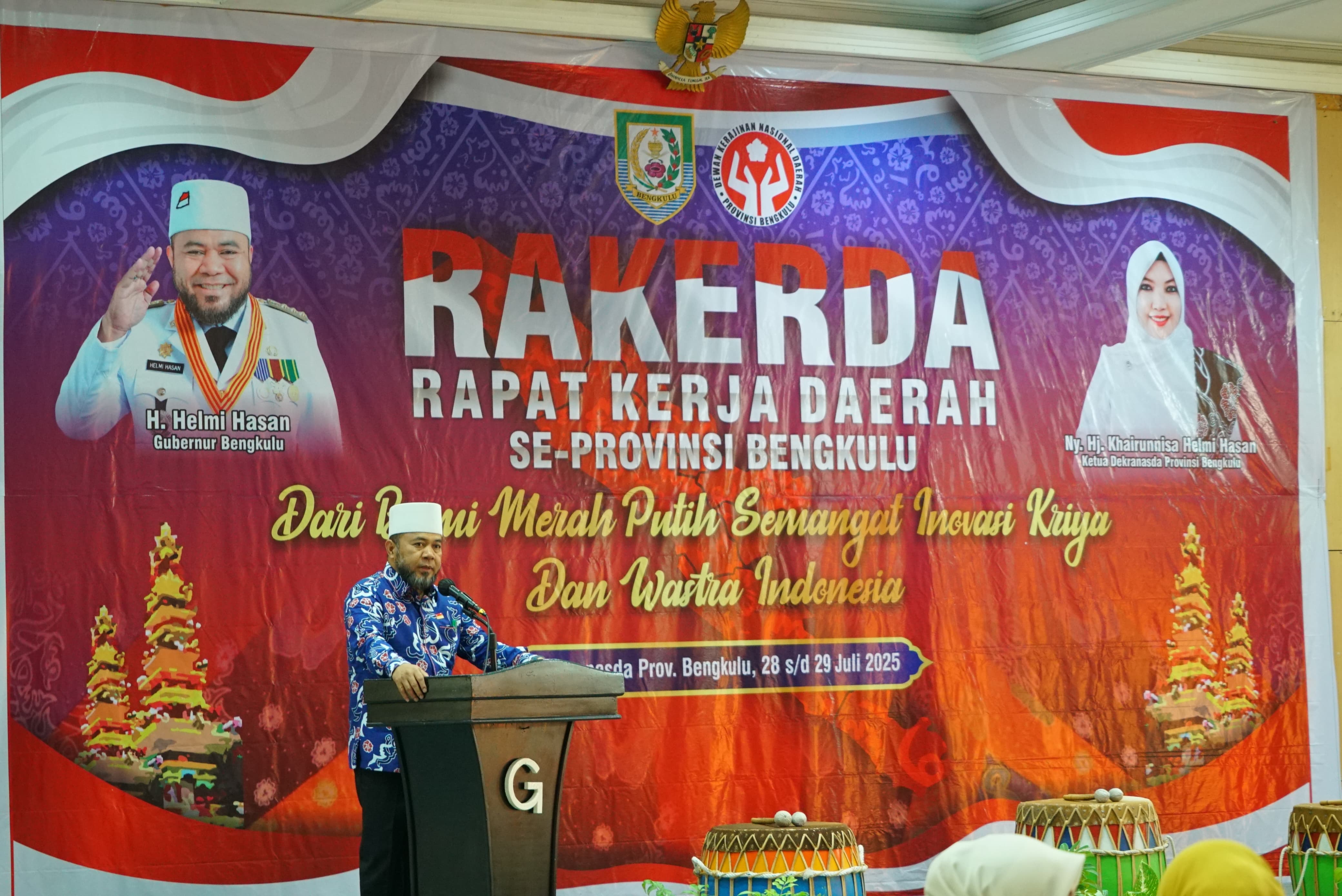 Gubernur Helmi Hasan Buka Rakerda Dekranasda Bengkulu 2025, Dorong Ekonomi Kreatif Lokal