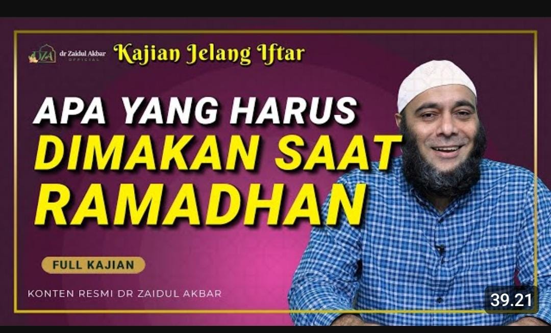 Hidup Sehat Bersama dr Zaidul Akbar: Apa yang Harus Dimakan Pada Saat Ramadhan?