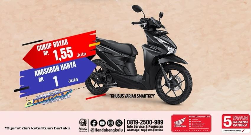 Promo Honda All New Beat: Uang Muka Rp1,55 Juta, Motor Irit dan Stylish Langsung Dibawa Pulang