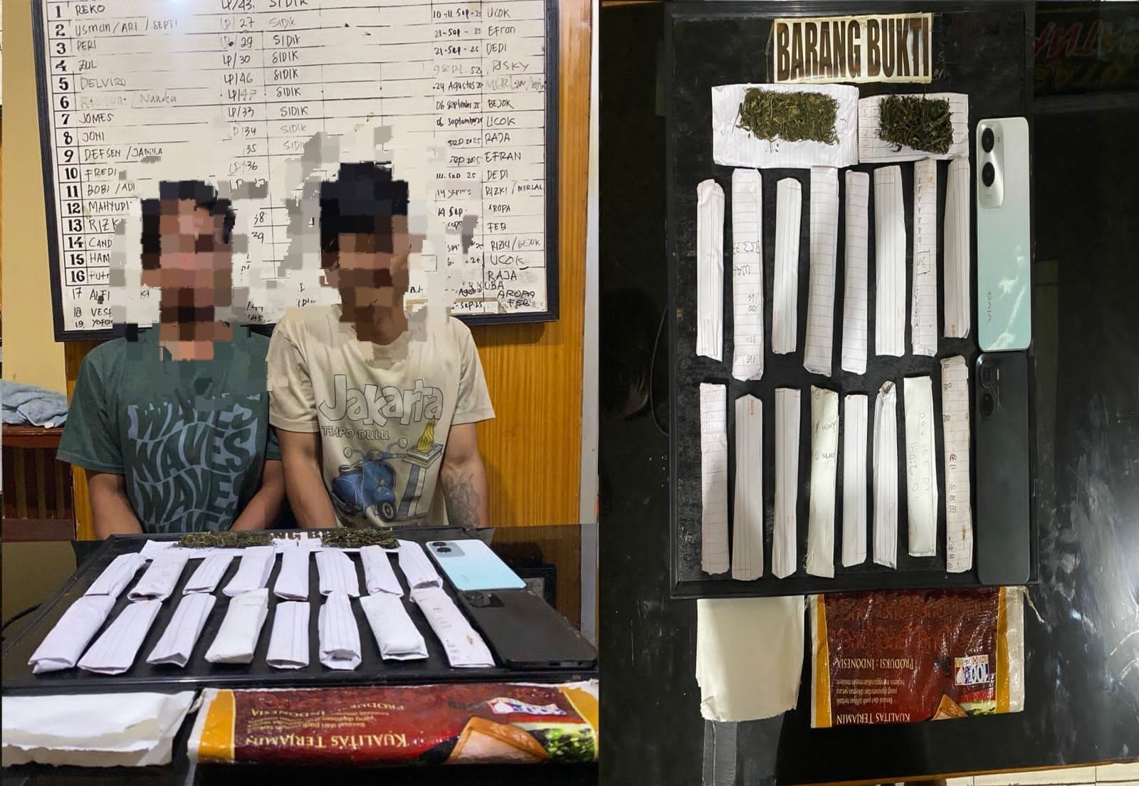 Dua Pria Seluma dan Padang Ulak Tanding Diciduk, 18 Paket Ganja Diamankan