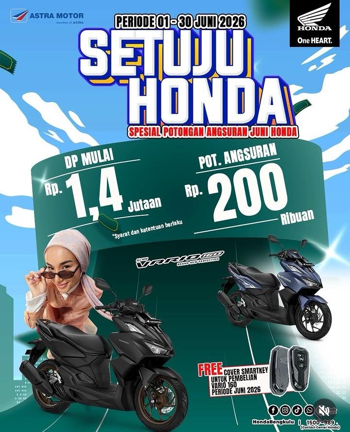 Honda Vario 160 Dapat Promo Spesial Juni 2026, DP Ringan dan Potongan Angsuran Menarik