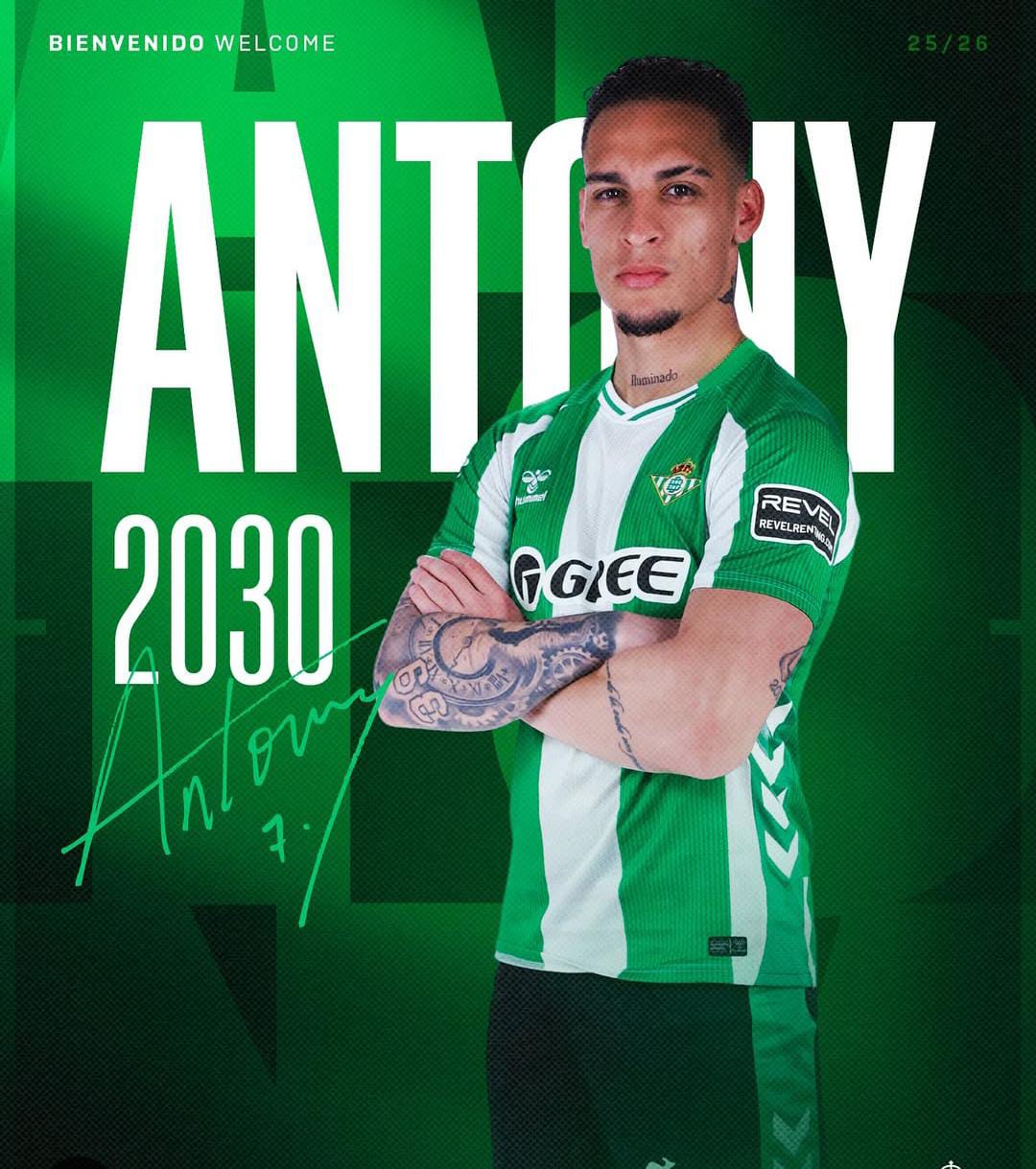 Resmi! Real Betis Permanenkan Antony dari Manchester United hingga 2030