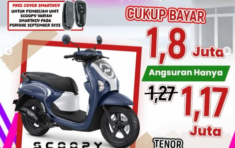 Promo September Honda Scoopy: DP Rp1,8 Juta, Cicilan Hanya Rp1,1 Juta di Bengkulu