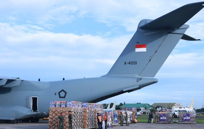 A400M TNI AU Diterbangkan, Bantuan Bencana Disalurkan ke Aceh dan Sumatera