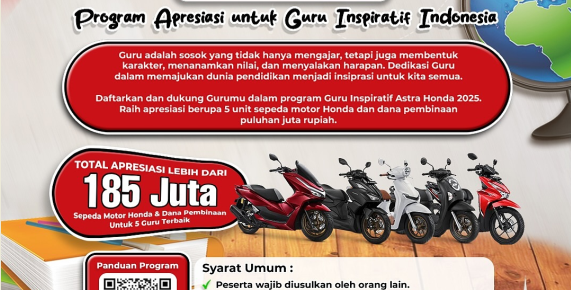 Astra Honda Motor Gelar Program Guru Inspiratif Astra Honda 2025, Total Hadiah Ratusan Juta Rupiah