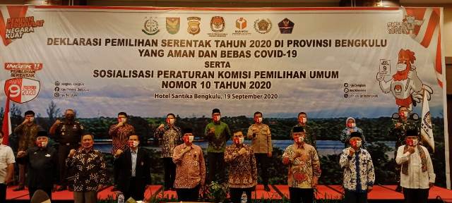KPU Serta Forkopimda Provinsi Bengkulu Komitmen Sukseskan Pilkada 2020 Aman Covid-19