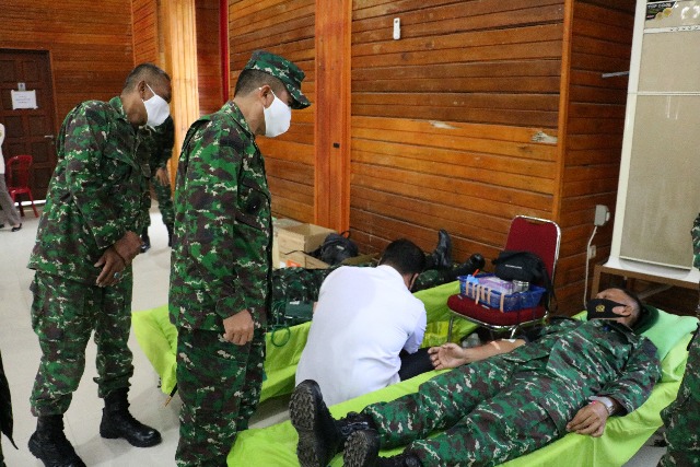 Sambut HUT ke-75 TNI, Korem 041/Gamas Gelar Donor Darah