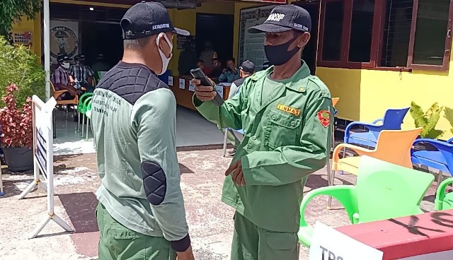 Polres Kaur Pantau Kesiapan PAM TPS oleh Linmas