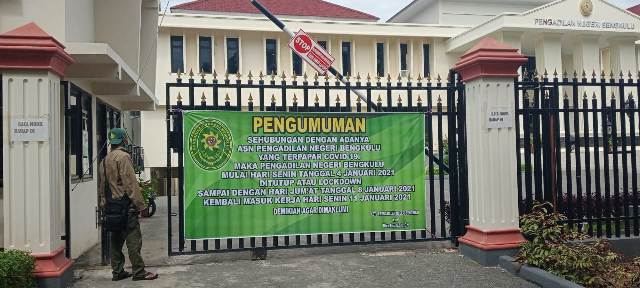 Dua ASN Dinyatakan Covid-19, Pengadilan Negeri Bengkulu Tutup