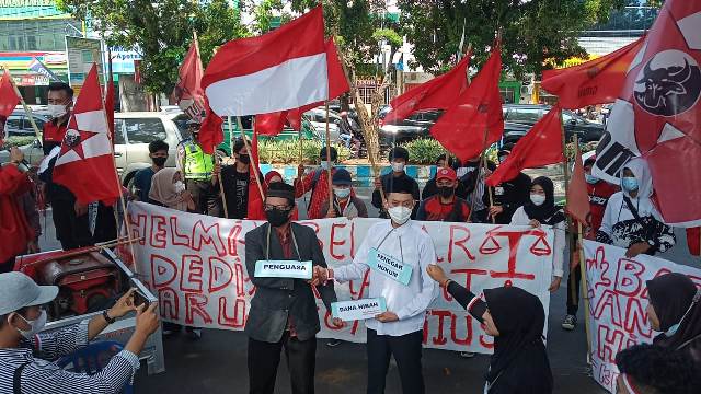 Mahasiswa Demo Tolak Dana Hibah Pemkot Bengkulu untuk Aparat Penegak Hukum