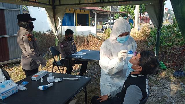 Swab Antigen Acak di Pos Penyekatan Perbatasan Kota Bengkulu