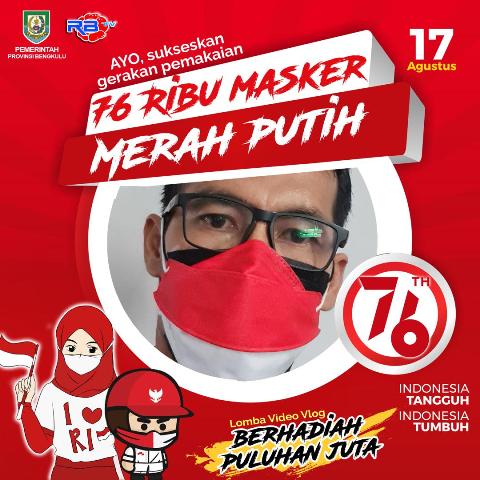 Ayo Berpartisipasi dalam Gerakan Pemakaian 76 Ribu Masker Merah Putih, Gelaran RBTV dan Pemprov
