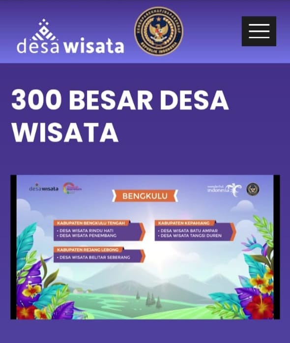 Desa Belitar Seberang Masuk Nominasi 300 Besar, Anugerah Desa Wisata Indonesia Tahun 2021
