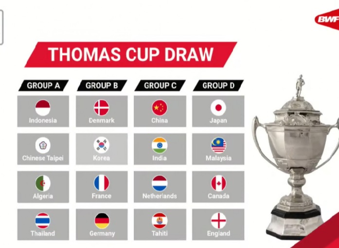 Thomas Cup: Indonesia Unggulan Grup A