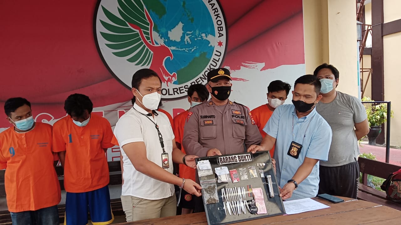 Polres Bengkulu Ungkap 5 Kasus Narkoba, Tempo Sepekan Amankan 6 Tersangka