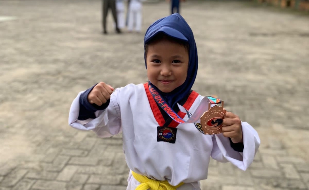 Atlet Usia 5 Tahun Bengkulu Raih Perunggu Kejuaraan Taekwondo se-Sumatera