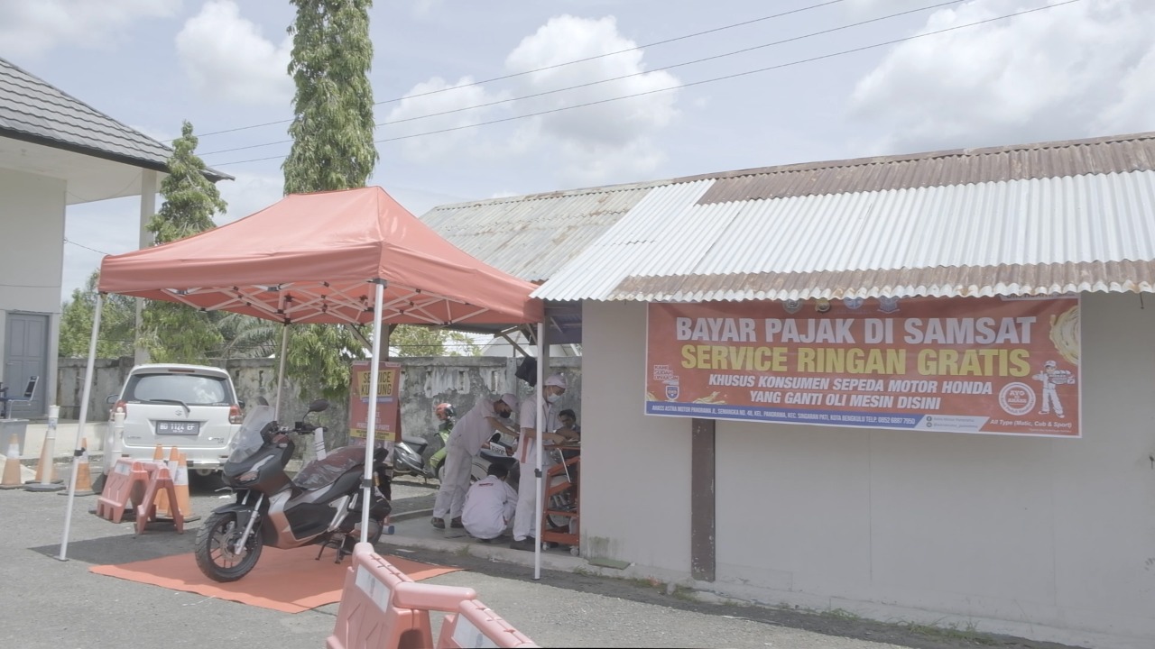 Bayar Pajak di Samsat Bengkulu, Servis Gratis Kendaraan Roda Dua