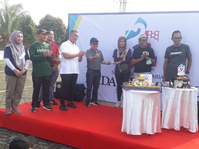 Dahlan Senam Bareng Awak Media Radar Lampung Group