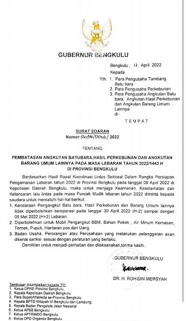 Angkutan Pertambangan, Perkebunan, Barang Umum Dilarang Beroperasi