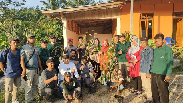 DTPHP Provinsi Bengkulu Bagikan Bibit Durian dan Pupuk Petani Utara