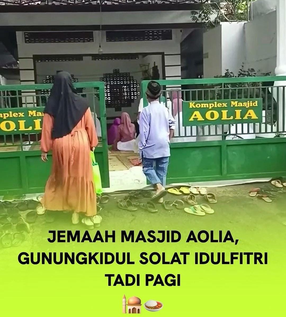 Jemaah Masjid Aolia Gunung Kidul Sudah Gelar Shalat Idul Fitri 1445 Hijriyah Hari Ini