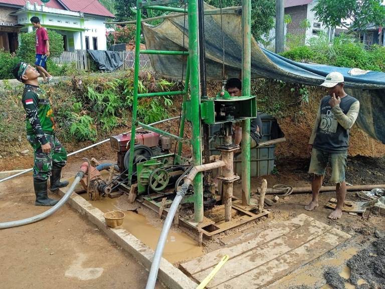 Progres Sumur Bor Program Tambahan Fisik TMMD Kodim 0409/Rejang Lebong Capai 45 Persen 