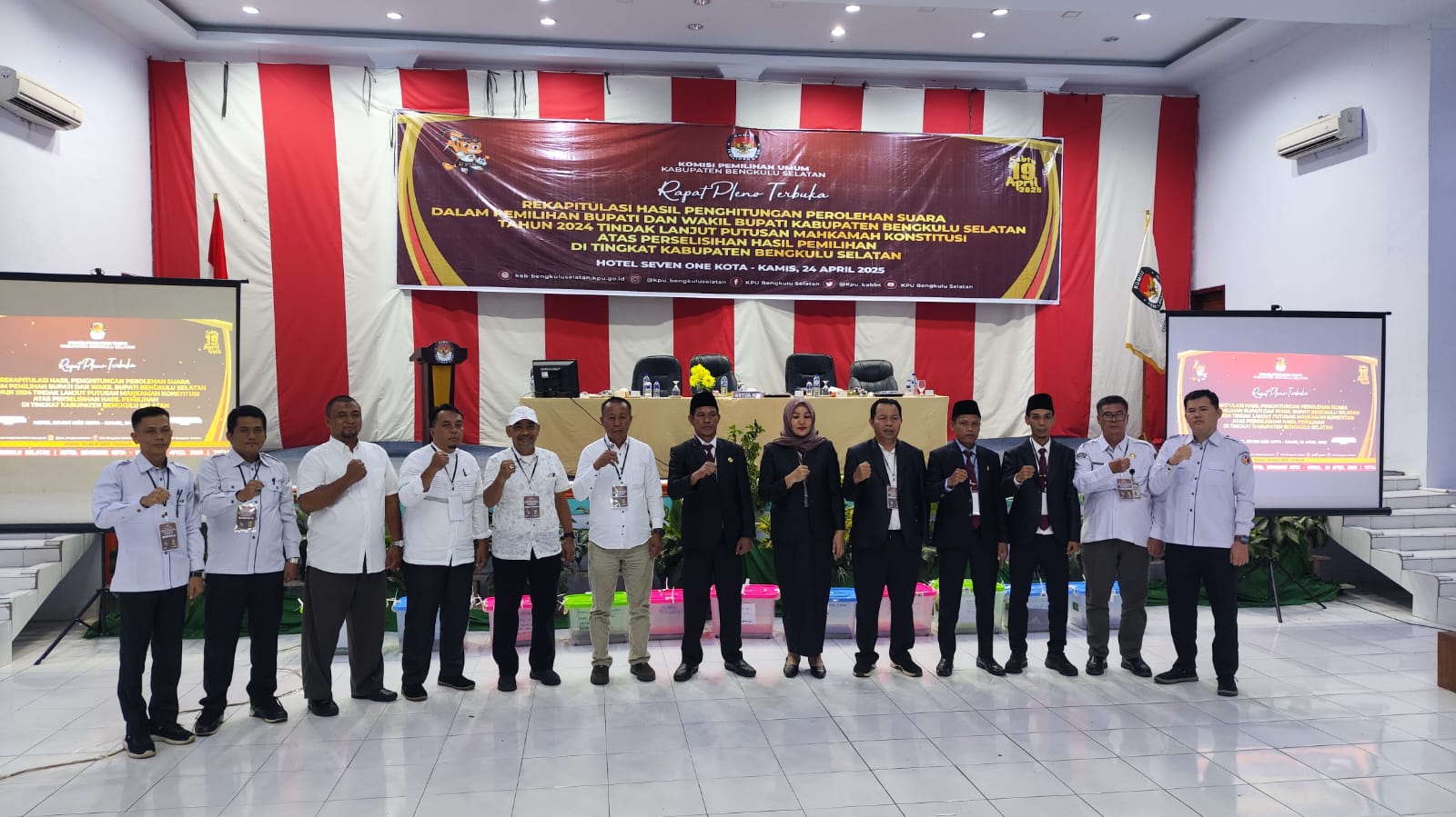 Rekapitulasi Tingkat Kabupaten Rampung, Rifai–Yevri Unggul di PSU Bengkulu Selatan