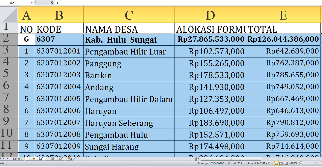 Rincian Lengkap Dana Desa 2025: Hulu Sungai Tengah Provinsi Kalimantan Selatan Dapat Jatah Rp126 Miliar!