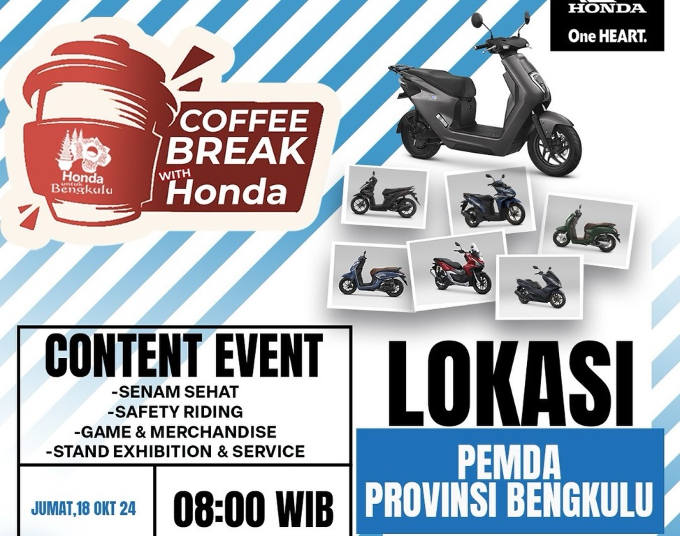 Astra Motor Bengkulu Gelar Coffee Break with Honda di Lapangan Pemda: Penuh Kegiatan Seru, Jangan Lewatkan!