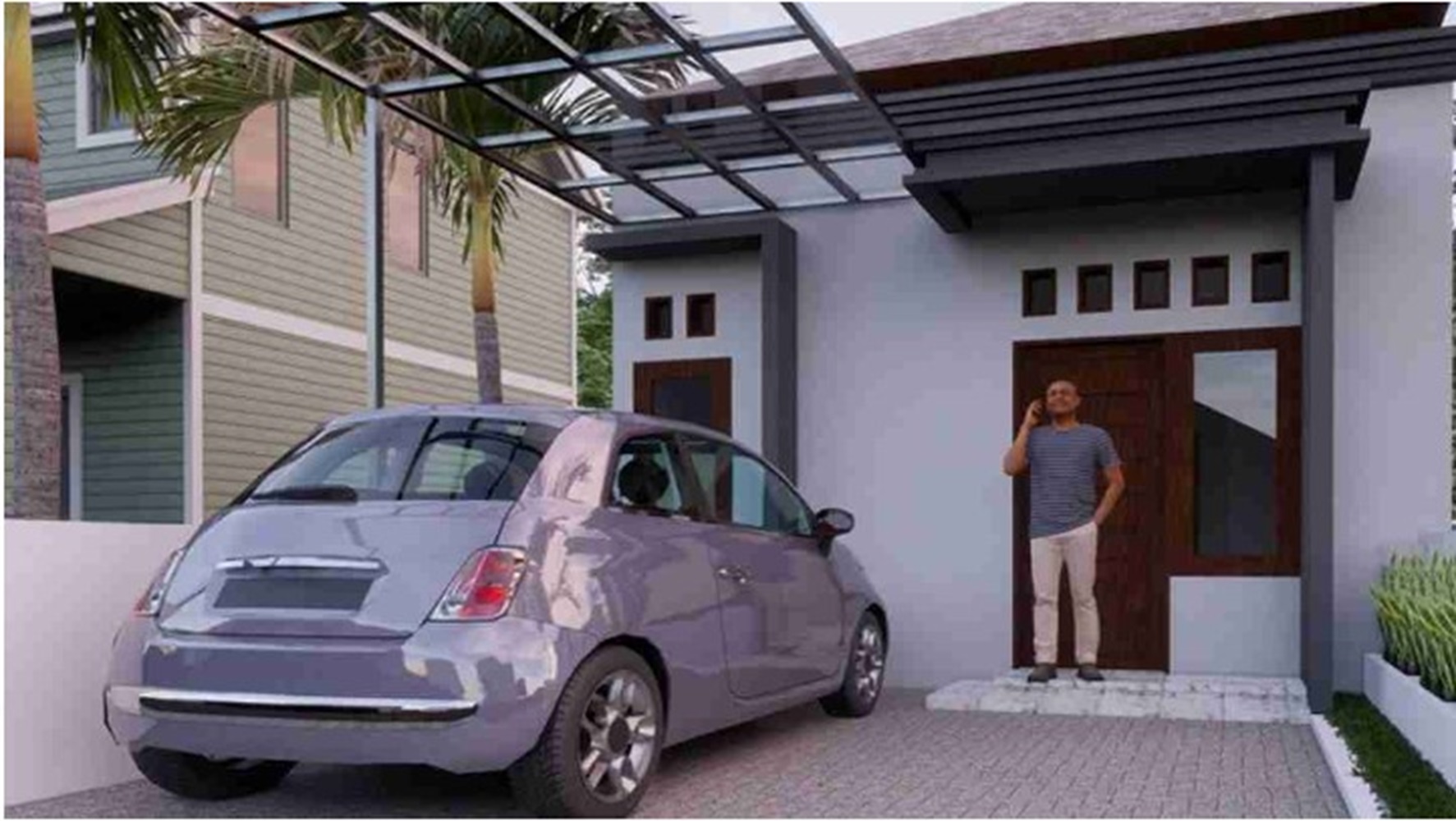 Desain Rumah Subsidi Versi Milenial, Ada Carport Minimalis, Interior Rumah Berwarna Krem 