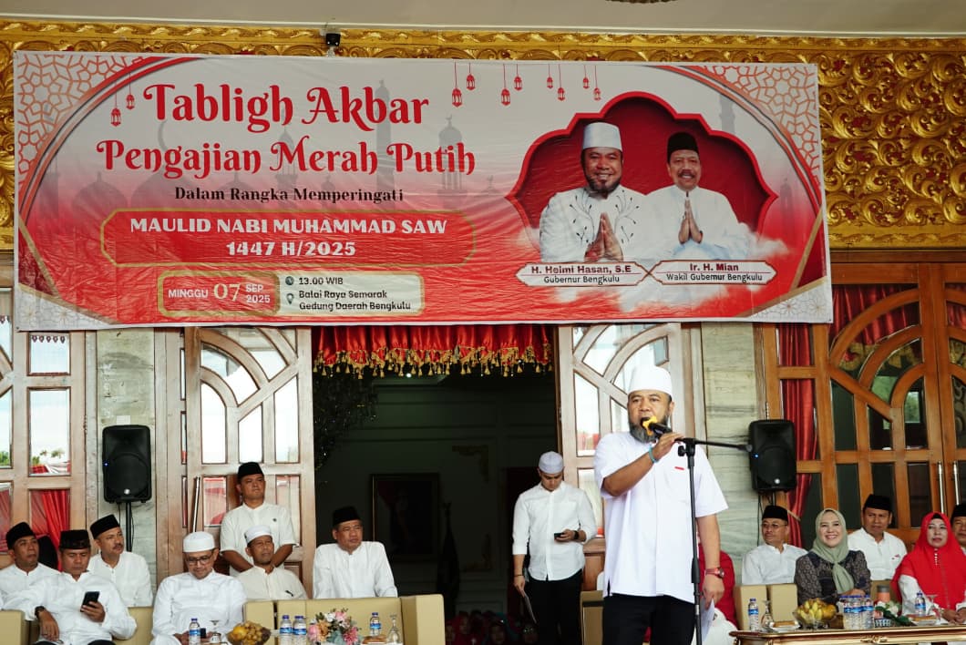 Ribuan Jamaah Padati Tabligh Akbar Merah Putih di Balai Raya Semarak Bengkulu