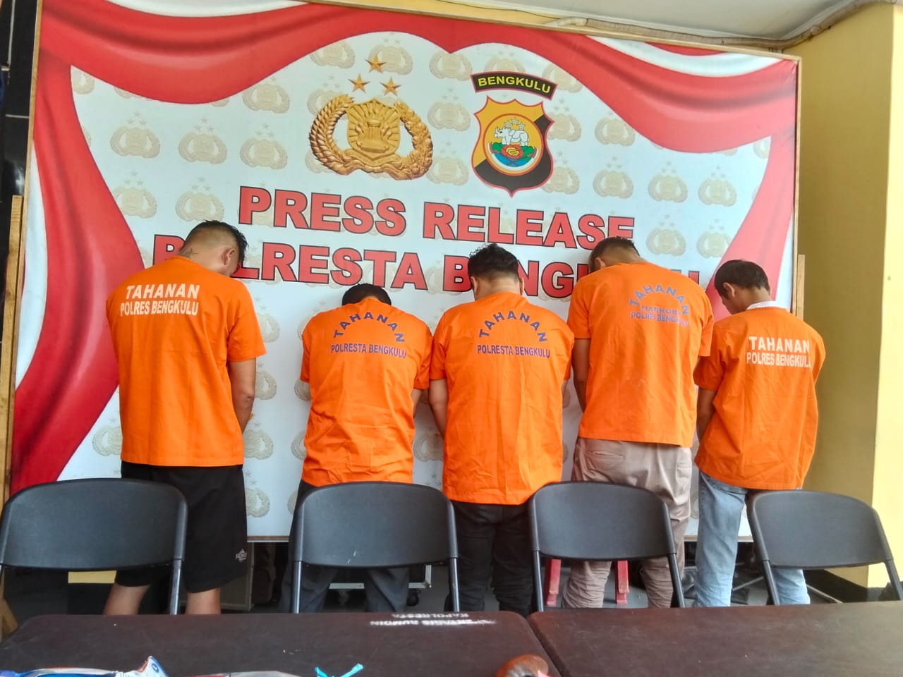 Polresta Bengkulu Ringkus 5 Pelaku Pengeroyokan di Cafe Grand MC, Korban Dikeroyok Usai Bawa Parang Panjang