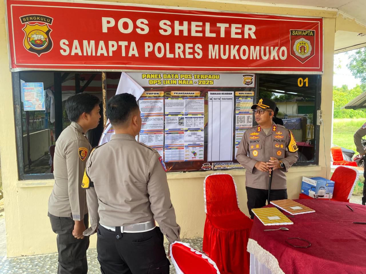 Operasi Lilin Nala 2025, Kapolres Mukomuko Pastikan Kesiapan Pos Pengamanan