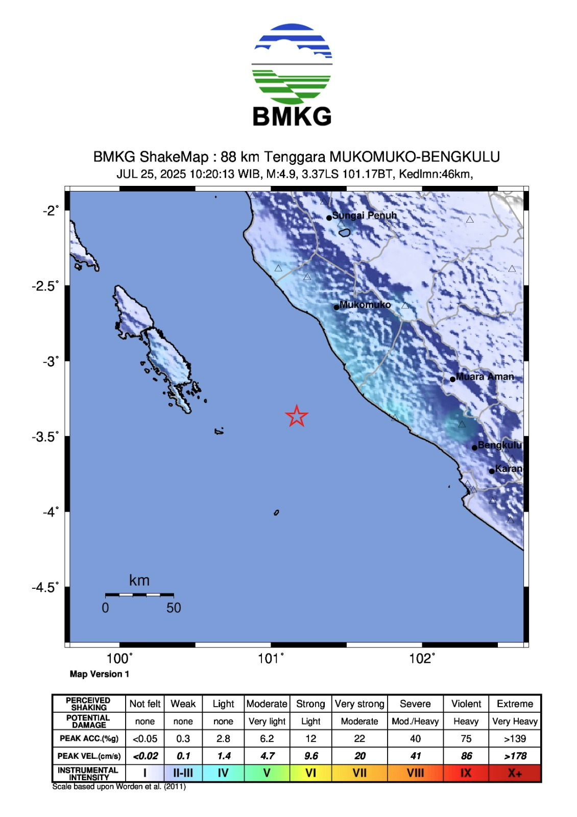 Gempa M5,1 Guncang Laut Selatan Mukomuko, BMKG Pastikan Tak Berpotensi Tsunami