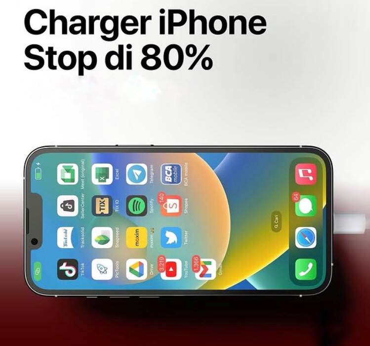 Charger iPhone Stop di 80 Persen? Ini Penyebab dan Cara Mengatasinya