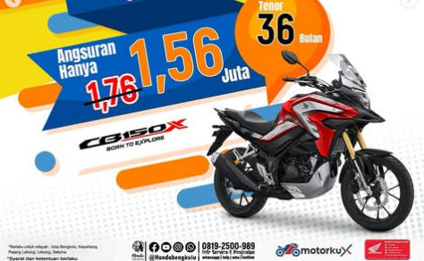 BOOMtober Honda Bengkulu! Cicilan CB150X Mulai Rp1 Jutaan, Hemat Hingga Rp7,2 Juta Cuma Oktober Ini!
