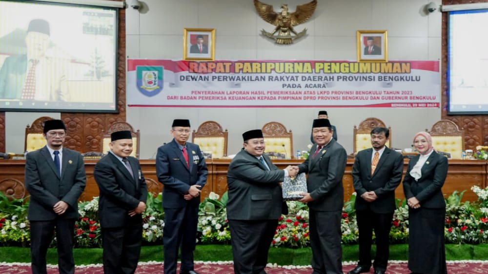 Apresiasi Luar Biasa, Pemprov Bengkulu Raih Opini WTP ke-7 Kalinya dari BPK