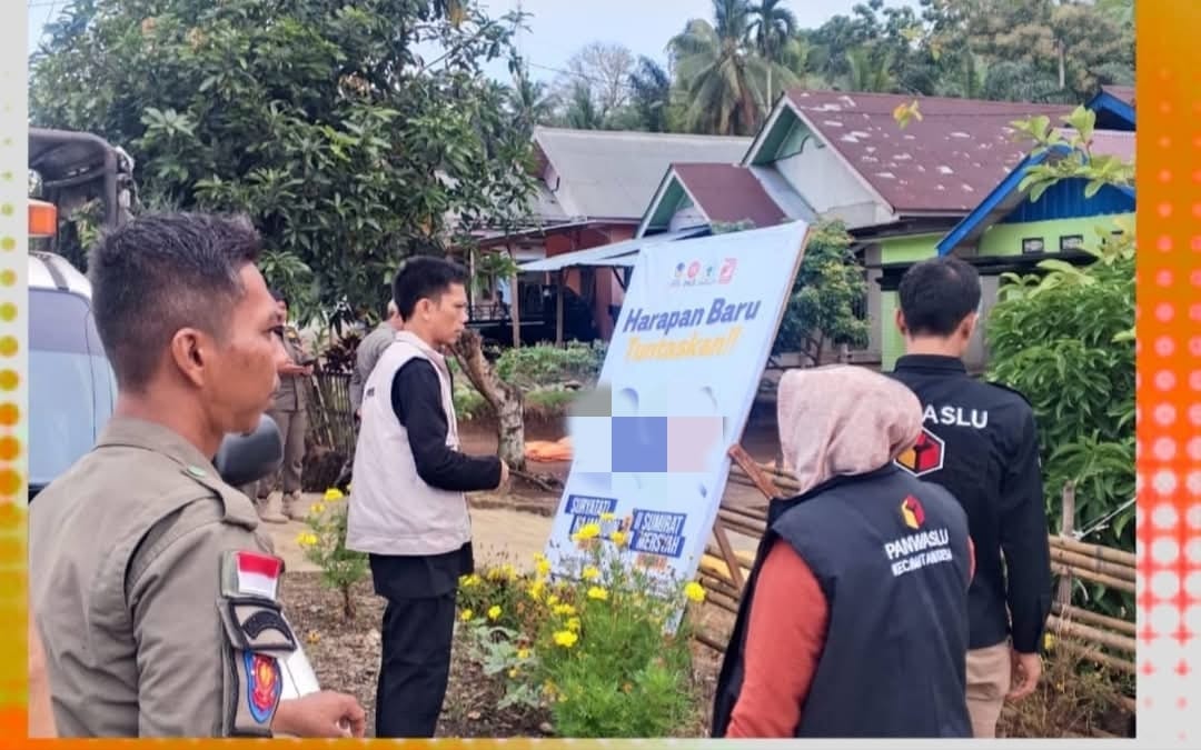 Bawaslu Bengkulu Selatan Tertibkan APK Paslon di Luar Jadwal Kampanye Jelang PSU