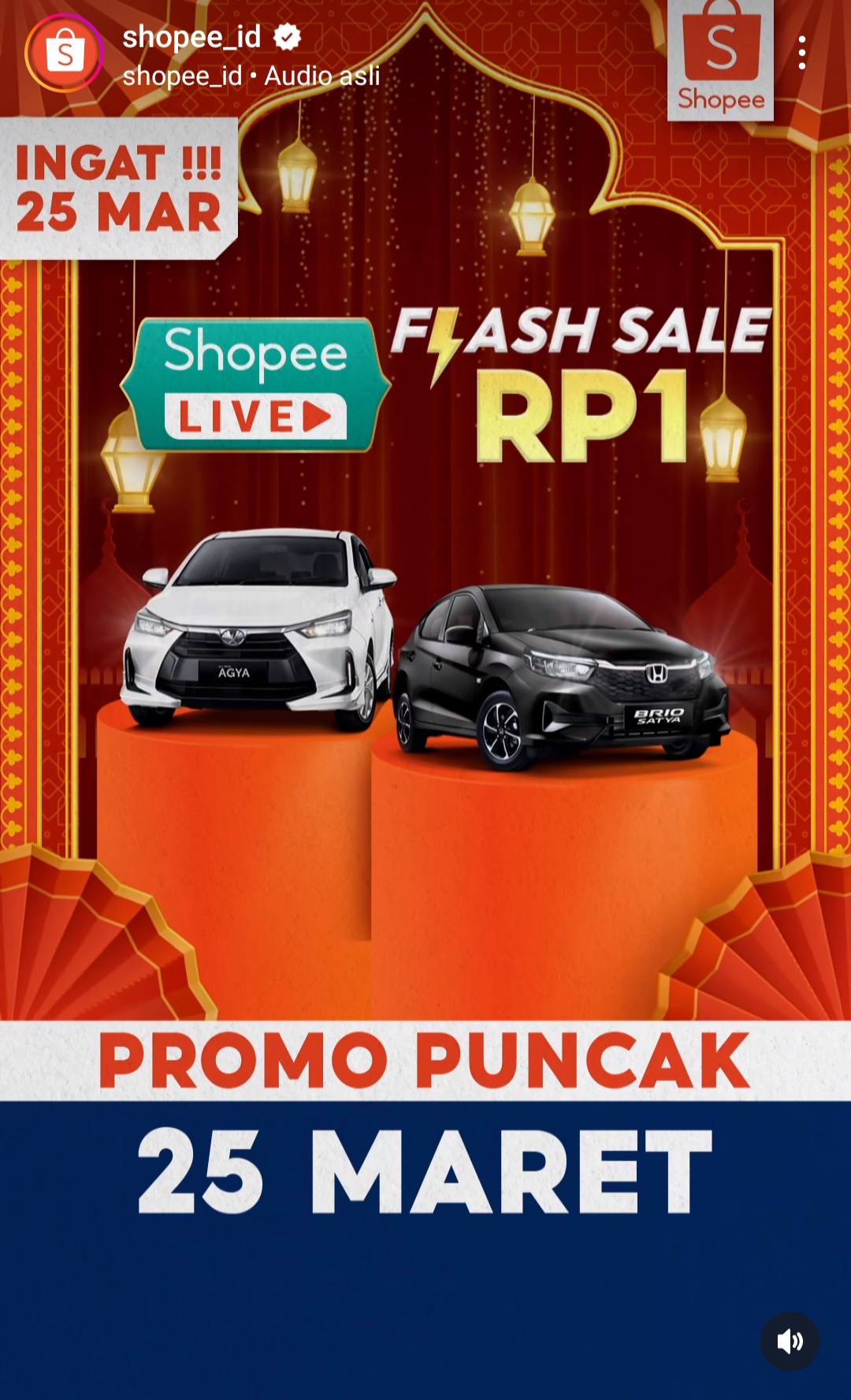 Shopee Indonesia Big Ramadhan Sale, Ada Mobil Seharga Rp1 di Spesial Live