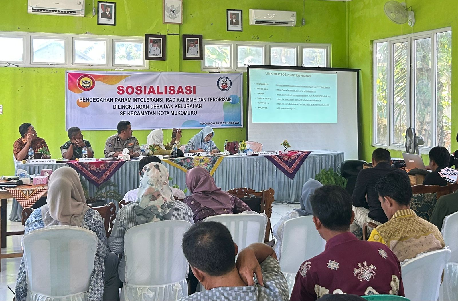 Waspadai Bahaya Terorisme, Kecamatan Kota Mukomuko Gelar Sosialisasi Bersama Satgaswil