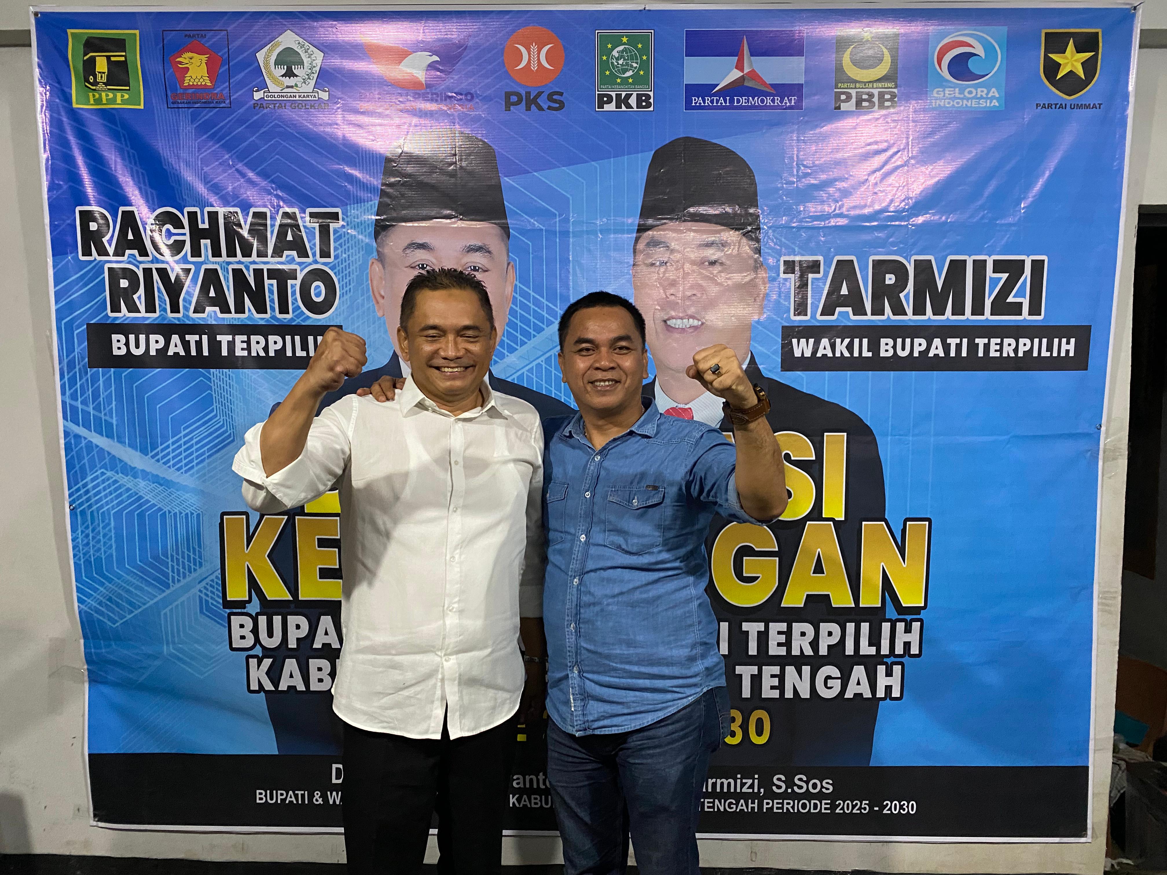 Rachmat-Tarmizi Deklarasikan Kemenangan di Pilkada Bengkulu Tengah, Ini Perolehan Suaranya