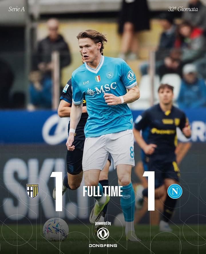Hasil Liga Italia: Napoli Berbagi Poin dengan Parma, Jarak dari Inter Milan Kian Melebar