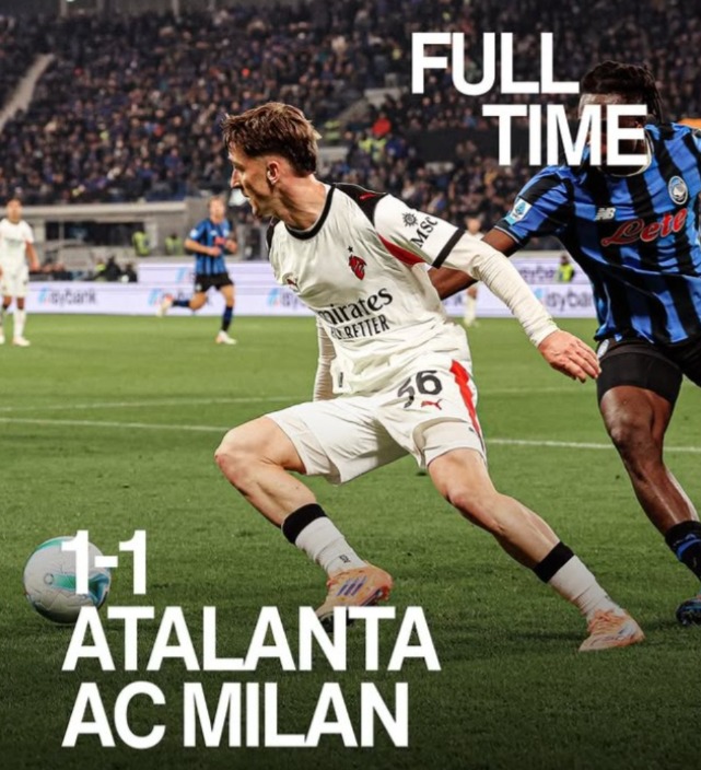 Gol Cepat Ricci Tak Cukup, AC Milan Ditahan Atalanta di Gewiss Stadium