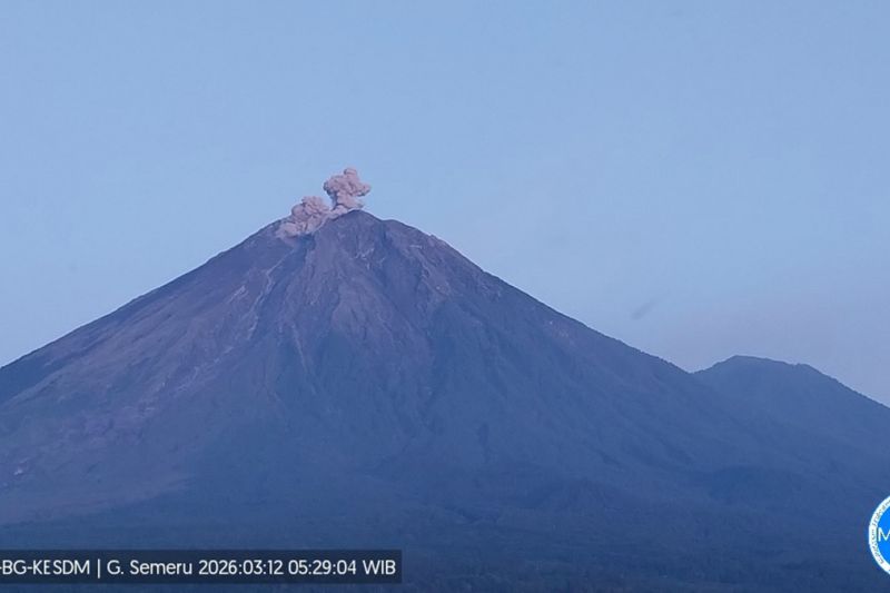 Semeru Kembali Erupsi, Kolom Abu Membumbung Hingga 600 Meter dari Puncak