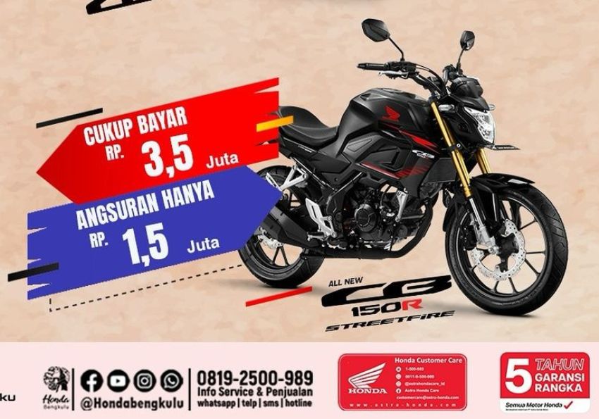 Bawa Pulang Honda All New CB150R Streetfire Streetfire dengan Hanya Rp3,5 Juta – Promo Menarik dari Astra Moto